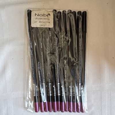 NABI LIPLINER PENCIL, L47 BRIGHT PINK, MATTE, LIP LINER, PENCIL, #12 PACK