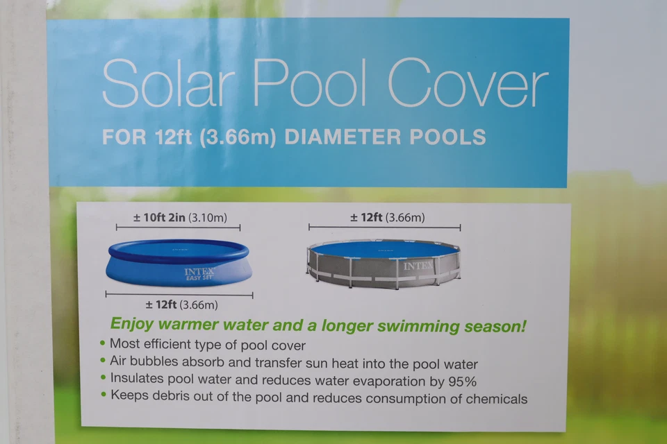 Intex 12 Ft Round Easy Set and Metal Frame Swimming Pool Solar Tarp - Image 3 of 4