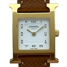 Hermes H Watch HH1.201 White Stainless Steel Quartz Ladies Used