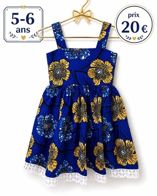 Vente Jolie robe d'été fille en wax différentes tailles 🥰 - Photo 1/4