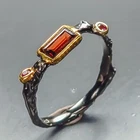 Handmade ring Natural Garnet Ring 925 Sterling Silver Size 6 /R468007