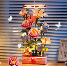 ROKR Plastic Flower 3D Puzzle Blooming Bouquet Box DIY Home Decor XMAS Gifts
