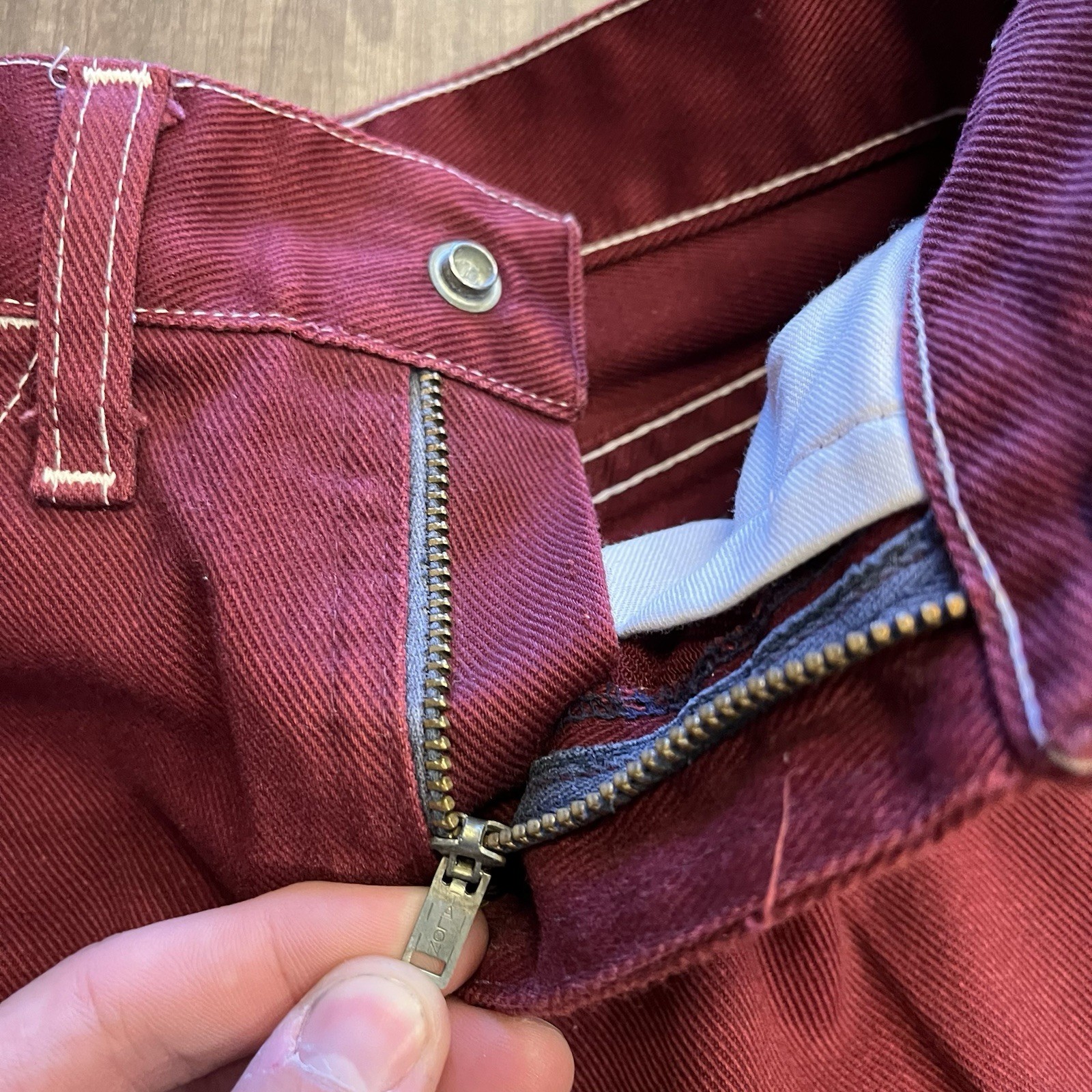 VTG 70'S JC PENNY PENN-PREST MAROON CUSTOM PATCH PANTS JEANS SZ 4 TODDLER (6) image 5