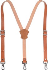 WELKINLAND Buffalo Leather Suspenders - Heavy Duty Work for Men,...