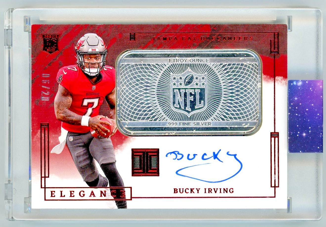 2024 Panini Impeccable - Elegance Rookie Autographs Bucky Irving Silver Bar /20