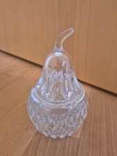 Vintage Kristall-Dose in Birnenform – Bleikristall Marmeladendose / Zuckerdose