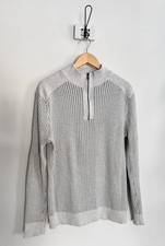 Express Men  s L 3/4 Zip Sweater Long Sleeve Gray