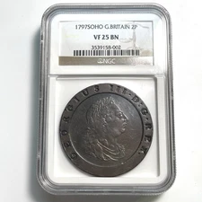 1797 SOHO Great Britain 2P 2 Pence NGC VF25BN England Coin Cartwheel Rare