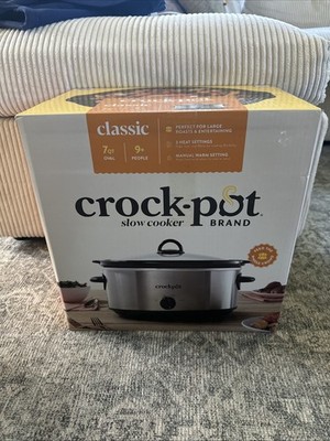 Crock-Pot 7QT Slow Cooker 7qt Manual Original Stoneware Stay-Cool Handles 270W