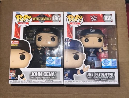 Funko Pop WWE John Cena Lot of 2 Farewell #180 WrestleMania 41 #186 Brand New