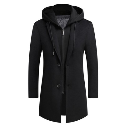 Herren Mantel Wintermantel Business Kapuzemantel Winterjacke MN21