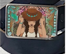 Boho Turquoise Cowgirl Belt Buckle