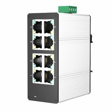 Space Saving Aluminum 8 Port Gigabit Ethernet Switches Industrial Environment