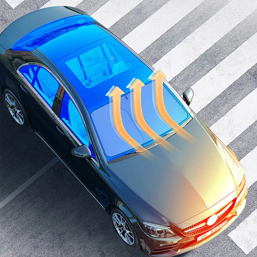 Para-brisa de carro 210T para-sol refletor UV janela para-sol viseira capa protetora - Imagem 2 de 4