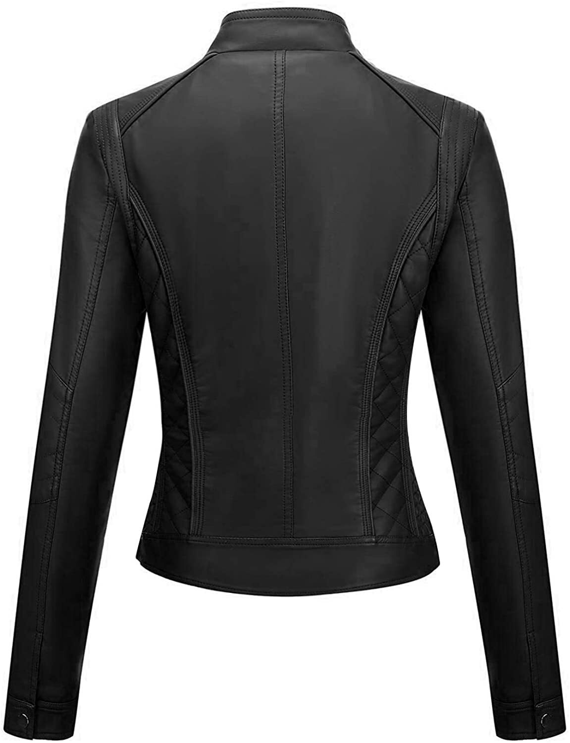 Women's Silver Zip HOT Leather Jacket 100 Authentic Sheepskin Black