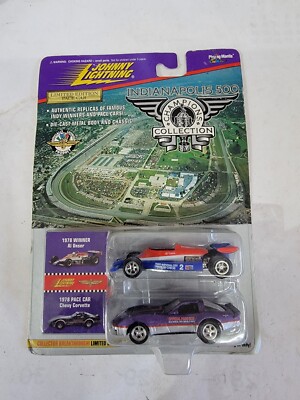 Johnny Lightning Indy 500 Winner 1978 Al Unser with Corvette Pur/Sil Ltd Ed NIB