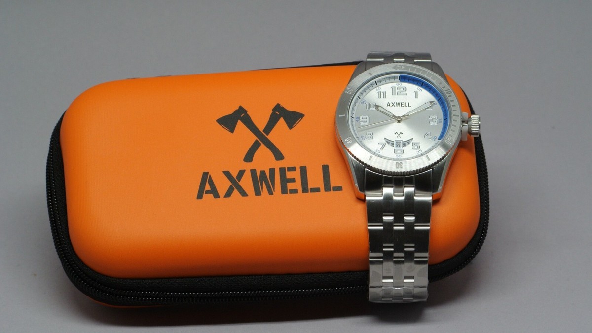AXWELL VORTEX MEN'S QUARTZ WATCH SILVER CASE AXWAW109-1