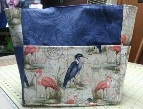 Cranes Flamingos Bird Beach Sand Compass Purse/Project Travel Bag Handmade 12x12 - Picture 2 of 8