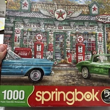 Springbok 1000 Pc Jigsaw Puzzle Freds Service Station New
