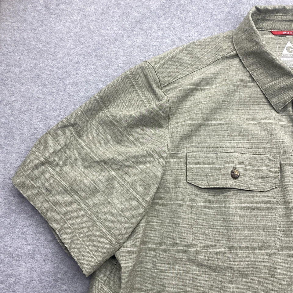 Gerry Shirt Mens Extra Large Button Up Short Sleeve Fishing Hiking Green Logo - Image 3 of 4