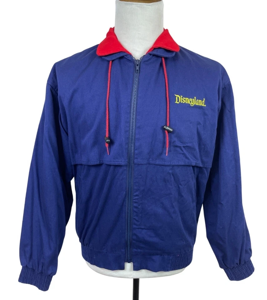 Vintage 80s Disneyland Blue Jacket With Red Collar & Yellow Embroidery Size M - Image 2 of 4