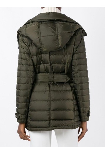 Women Burberry Coat Down Puffer Coat Green Hooded Harrowden Size L - Picture 4 of 15