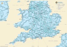 ENGLAND, WALES & EASTERN IRELAND TRAIN MAP (RAIL PASSENGER NETWORK) 1963 - PYO