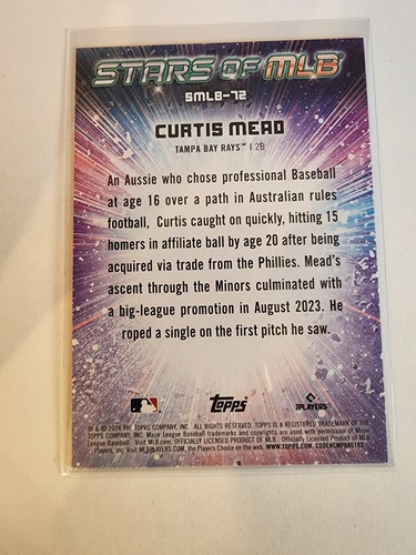 2024 Topps Update Series - Stars of MLB #SMLB-72 Curtis Mead (RC) - Picture 2 of 2