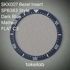 Bezel Insert SKX007 Ceramic C3 (SPB383 style) / Flat / Dark Blue Matte