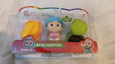 CoComelon Bath Squirter 3 Stück JJ, Schildkröte & Fisch Neu & Versiegelt 