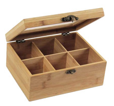 COFANETTO LEGNO PORTA BUSTINE OGGETTI THE TE TEA SCATOLA TISANE CIALDE 22*17CM