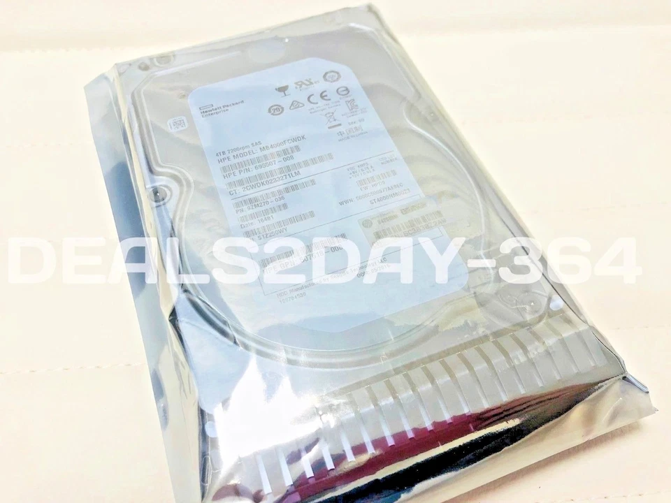 HP 4TB SAS SC HDD 7.2K 6GB 3.5" 695842-001 695510-B21 695507-008 W/ Caddy tray - Image 4 of 4