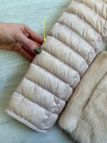 Women's MONCLER Hellolite Quilted Down Puffer Jacket REAL FUR TRIM RARE Size 1 S - Picture 20 of 20