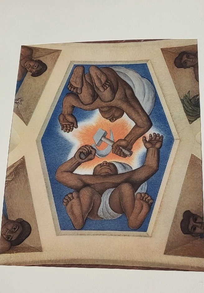 Lote de 8 impresiones a color vintage 1933 con tapete de Diego Rivera 10" X 12" Foto 4 de 4