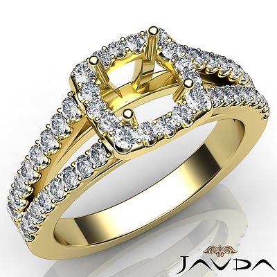 Round Diamond Semi Mount Javda Engagement Ring Jewelry 18k Yellow Gold 3/4 ctw.