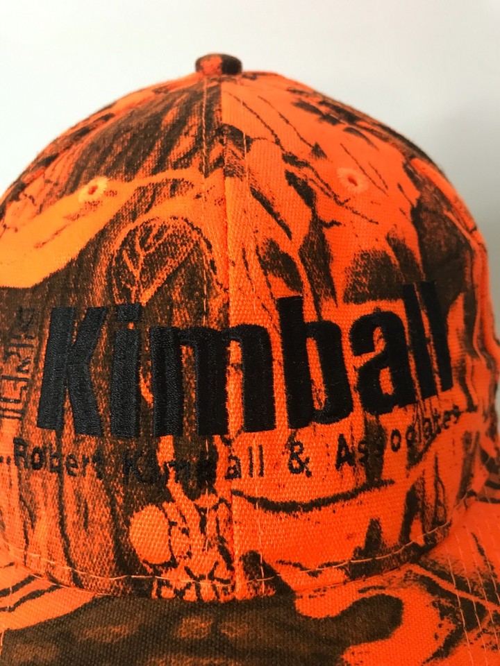 Kimball Adult Embroidered Snapback Orange Camouflage Logo Baseball Cap ...