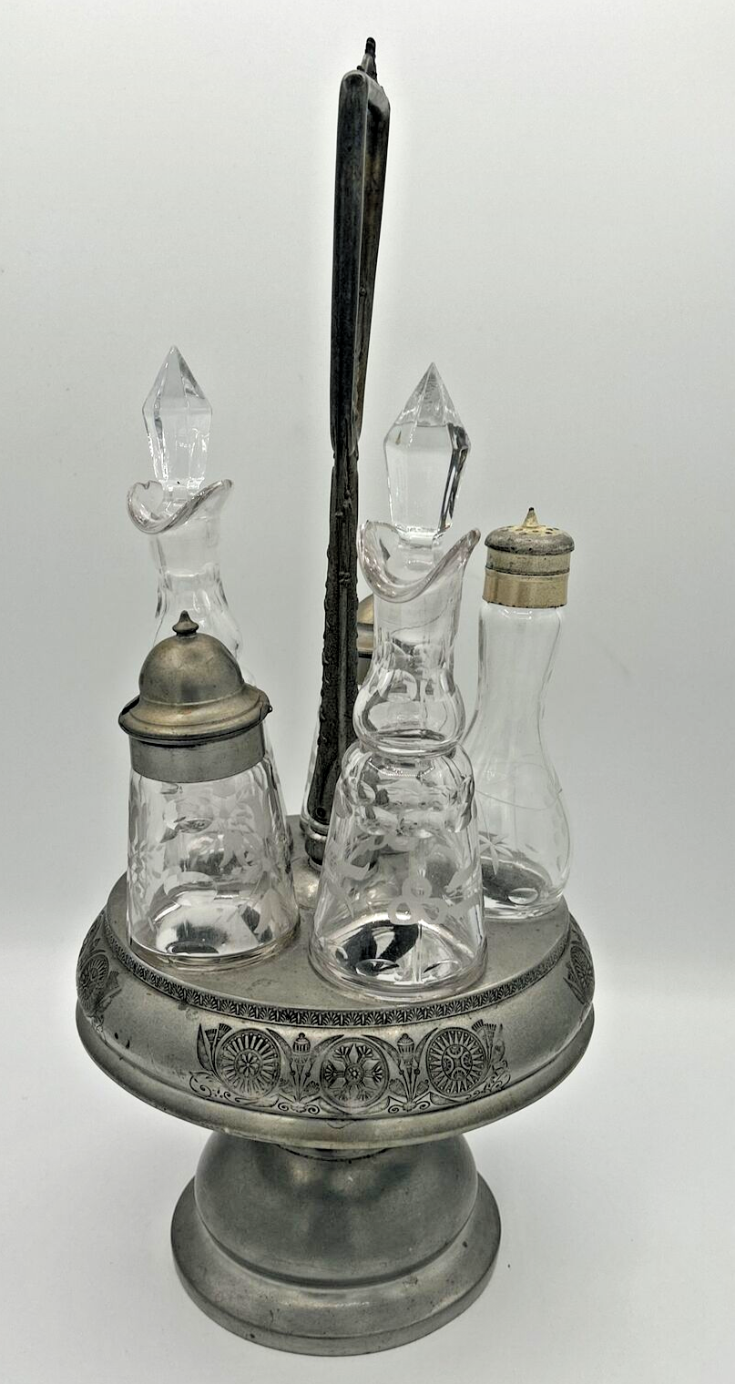 Antique Rogers Bros Silver Plated Condiment Cruet Set Caddy Carousel eBay