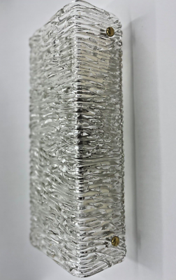 1960s Large J. T. Kalmar Glass ICE BLOCK Sconce, Vintage