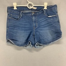 Levis Shorts Womens 32 Blue Jean Denim Stretch Medium Wash Mid Rise Casual