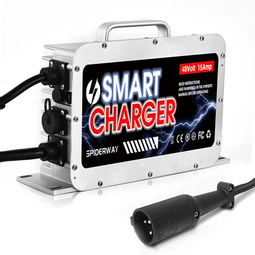 48Volt 15 Amp Golf Cart battery Charger 3 Pin Round Plug for Club Car Golf Cart - Picture 2 of 13