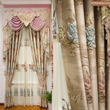 high-precision 3D relief bedroom cloth blackout curtain valance tulle panel C276