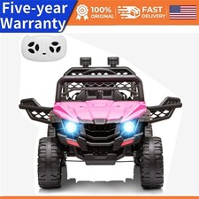 12V Kids Ride On Car Truck w/Parent Remote Control LED Light USB AUX Port Music