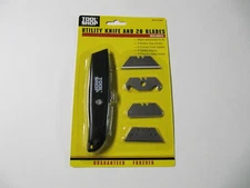 NEW TOOL SHOP UTILITY KNIFE-20 BLADES HEAVY/REGULAR DUTY-CURVED HOOK-SAFETY