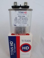 TITAN HD Run Capacitor 10 MFD 370 Volt Oval POC10A