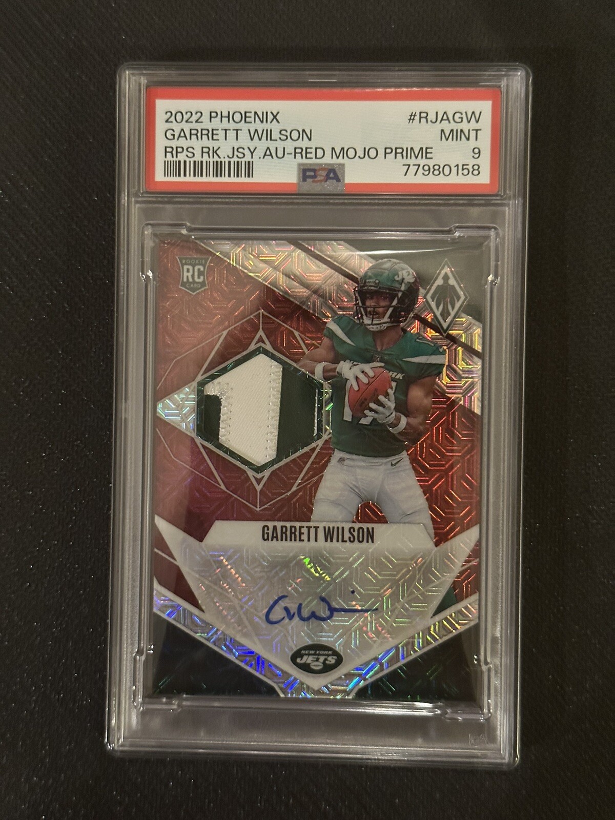 Garrett Wilson Panini Phoenix Rps Rookie Jersey Autograph #RJAGW Red Mojo Prime
