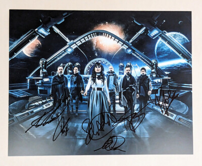 WITHIN TEMPTATION SIGNED 8x10 PHOTO bleed out RESIST Sharon den Adel +5 COA