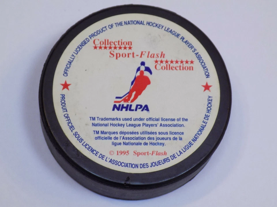Disco de hockey Eric Lindros 88 vintage antiguo NHL NHLPA Sports Flash Collection 1998 Foto 2 de 2