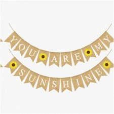 Sunflower Sunshine Swallowtail Bunting: Baby Shower, Birthday, Wedding Decoratio