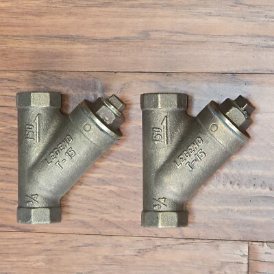 (2) Legend T-15-NL 3/4'' No-Lead Bronze Y-Strainer Valves #105-504NL