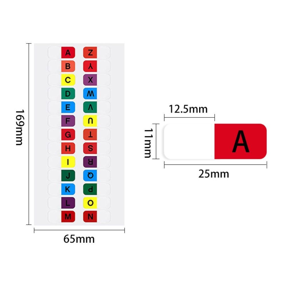 Multicolor index tabs alphabet book tabs 8 sheet page markers